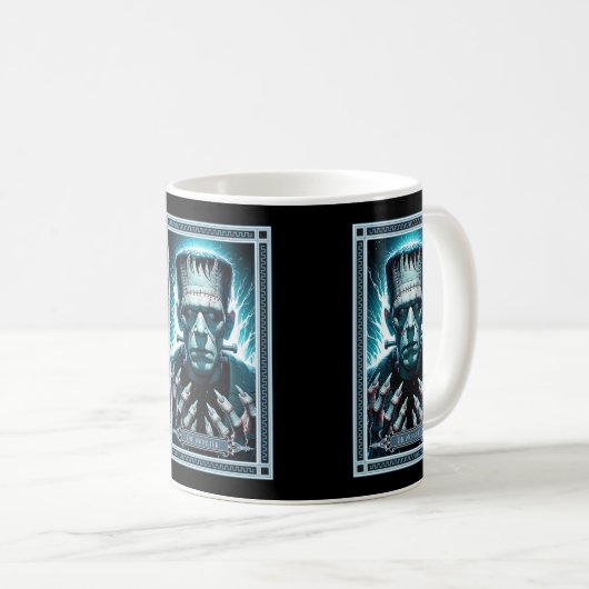 Die Monster-Tarot-Karte Frankensteins Kaffeetasse (VorderseiteRechts)