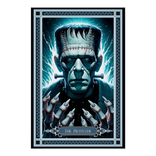 Die Monster-Tarot-Karte Frankensteins Poster (Vorderseite)
