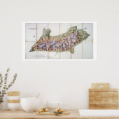 Die Mont-Blanc-Kette, aus einer aktuellen Erhebung Poster (Küche)