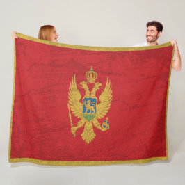 Die montenegrinische Flagge - Ein Tapisserie Monte Fleecedecke