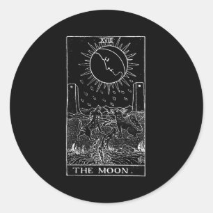 Die Moon Tarot Card Runder Aufkleber