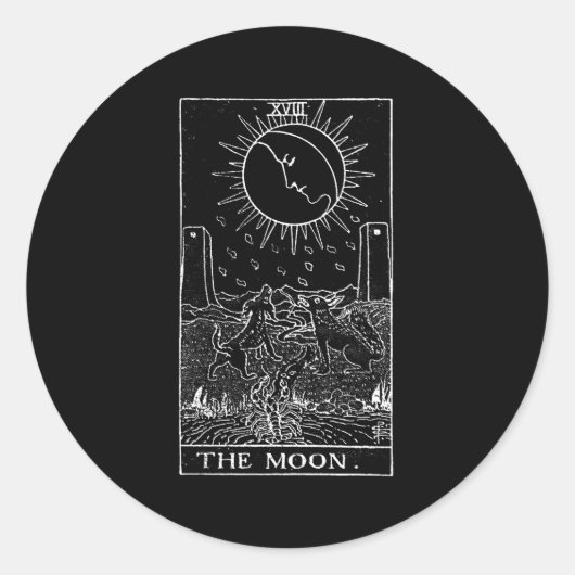 Die Moon Tarot Card Runder Aufkleber (Vorderseite)