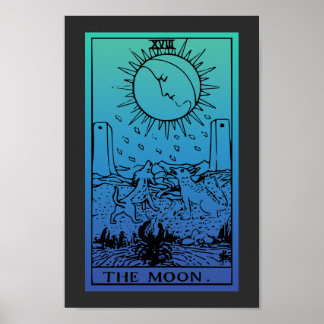 Die Moon Tarot Card strahlt ein Poster aus