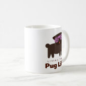 Die Mops Life Tasse (pink) (VorderseiteRechts)