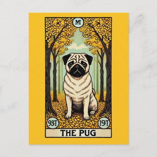 Die Mops-Tarot-Karte Postkarte (Vorderseite)
