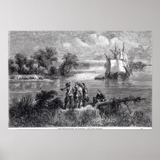 Die Moraos, die das Delaware erreichen Poster (Vorne)