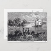 Die Moraos, die das Delaware erreichen Postkarte (Vorne/Hinten)