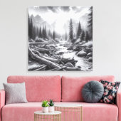 Die Morgendämmerung bricht über die Pinienwälder Leinwanddruck (Insitu (Wohnzimmer))