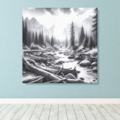 Die Morgendämmerung bricht über die Pinienwälder Leinwanddruck (Insitu (Holzboden))