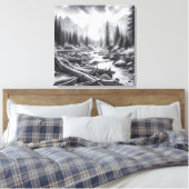 Die Morgendämmerung bricht über die Pinienwälder Leinwanddruck (Insitu (Schlafzimmer))