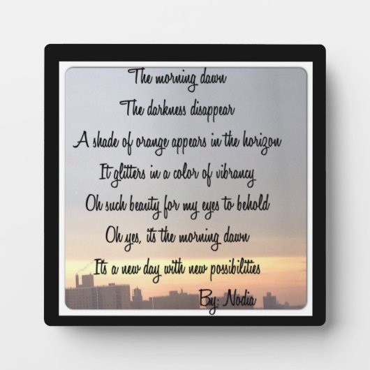 Die Morgendämmerung Fotoplatte (Vorderseite)