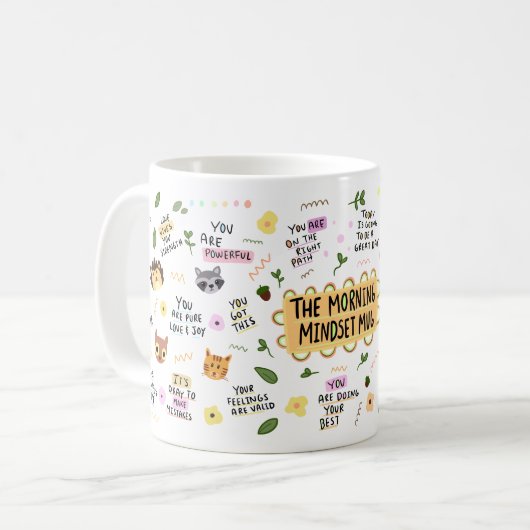 Die morgendliche Mindset-Tasse Kaffeetasse (Vorderseite Links)