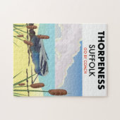 Die Morgenheit erstickt ein Vintages Strandposter. Puzzle (Horizontal)