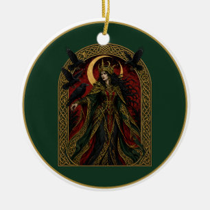 Die Morrigan, Königin der Phantome Keramik Ornament