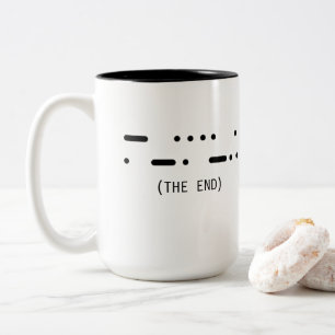 Die Morse-Code-Minimalist-Tasse 'The End' Zweifarbige Tasse
