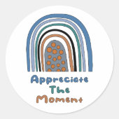 Die motivierend Boho-Regenbogenpresse schätzen Runder Aufkleber (Vorderseite)