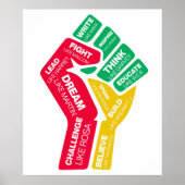 Die motivierend Faust des Schwarzen Geschichtsheld Poster (Vorne)