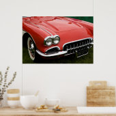 die Motorhaube eines klassischen Sportwagens Poster (Küche)