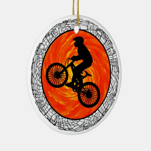 DIE MOUNTAINBIKER KERAMIKORNAMENT (Rechts)