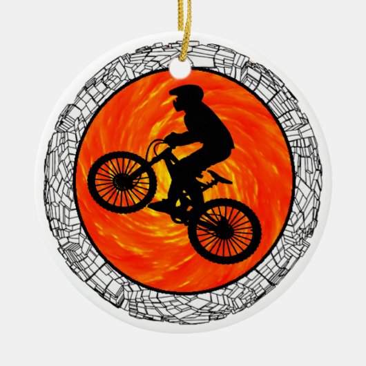 DIE MOUNTAINBIKER KERAMIKORNAMENT (Vorne)