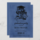 Die Mühe wert - blau Einladung (Vorne/Hinten)