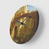 Die Mühle (Öl auf Leinwand) Runde Wanduhr (Winkel)