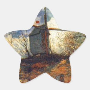 Die Mühle von La Galette Van Gogh Stern-Aufkleber