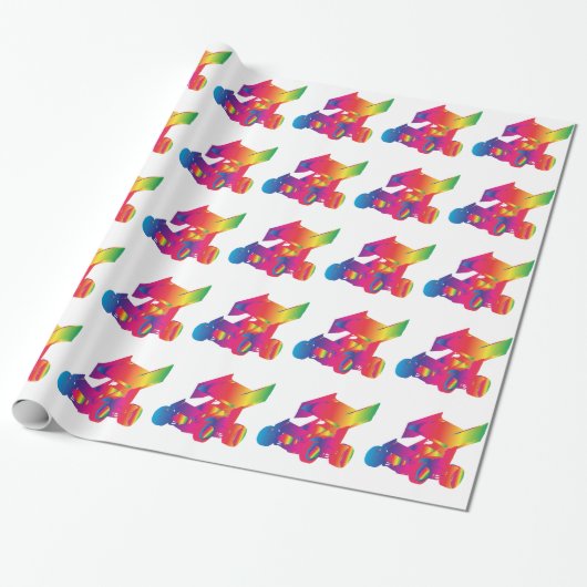 Die multi Winged Farbe sprinten Auto Geschenkpapier (Ungerollt)