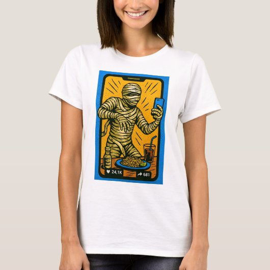 Die Mummy Selfie - Klassische Pop Kunst T-Shirt (Vorderseite)