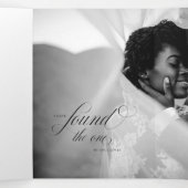 Die Muna | Schwarz-Weiß-Einladung zur Hochzeit Dreifach Gefaltete Karte (Innenseite Mitte)