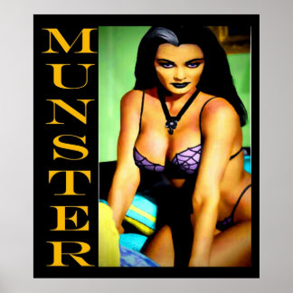 DIE MUNSTERS SEXY LILY MUNSTER BUTTON UP VINTAG POSTER