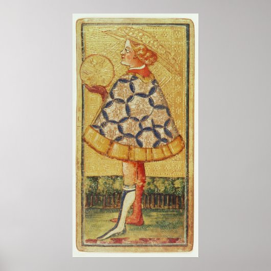 Die Münzseite, aus einem Bündel von Tarot-Karten Poster (Vorne)