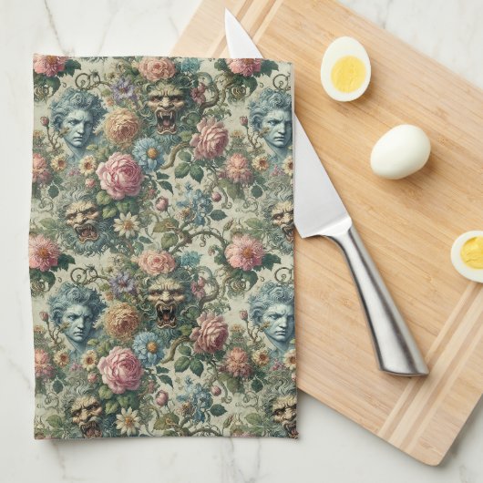 Die Muse Cerulean - gotisch Viktorianisch Geschirrtuch (Viertel Falte)