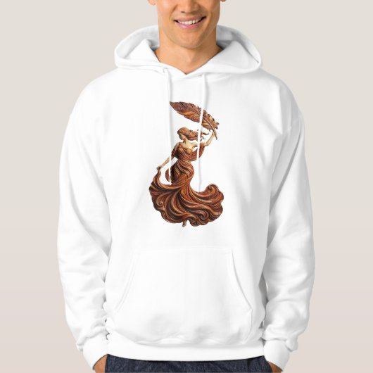 "Die Muse der Fluidität" – Künstlerische Feder Göt Hoodie (Vorderseite)
