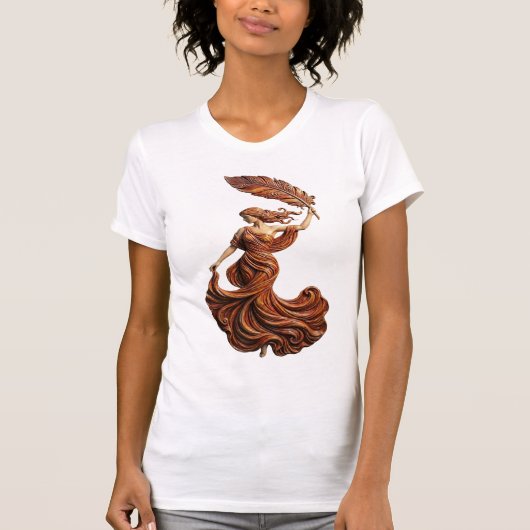 "Die Muse der Fluidität" – Künstlerische Feder Göt T-Shirt (Vorderseite)