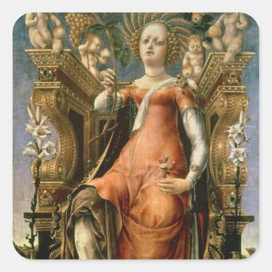 Die Muse Thalia Quadratischer Aufkleber (Vorderseite)