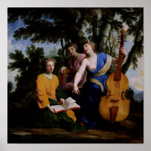 Die Musen Melpomene, Erato und Polymnia, 1652-55 Poster