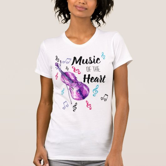 Die Musik des Lehrers des Herz-Schnur-Entwurfs T-Shirt (Vorderseite)
