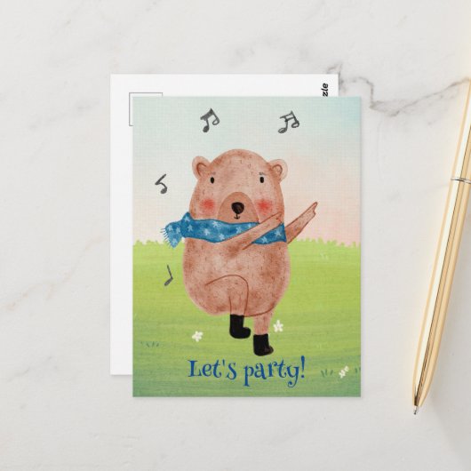 Die Musik sehen, den Tanz hören Postkarte (Vorderseite/Rückseite Beispiel)