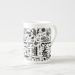 Die musikalische Symbol-Knochen-China-Tasse Porzellantasse