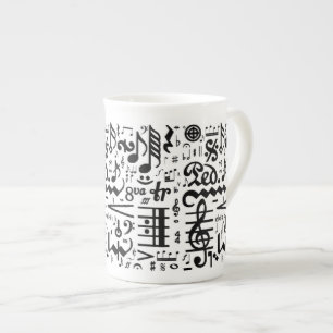 Die musikalische Symbol-Knochen-China-Tasse Porzellantasse
