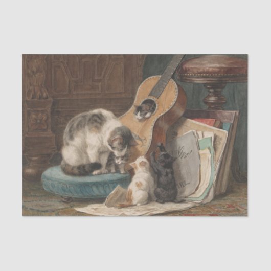 Die Musiker von Henriette Ronner-Knip Seidenpapier (Vorderseite)
