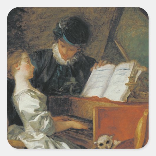 Die Musikstunde Quadratischer Aufkleber (Vorderseite)