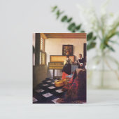 Die Musikstunde von Johannes Vermeer Postkarte (Stehend Vorderseite)
