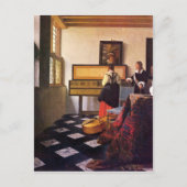 Die Musikstunde von Johannes Vermeer Postkarte (Vorderseite)