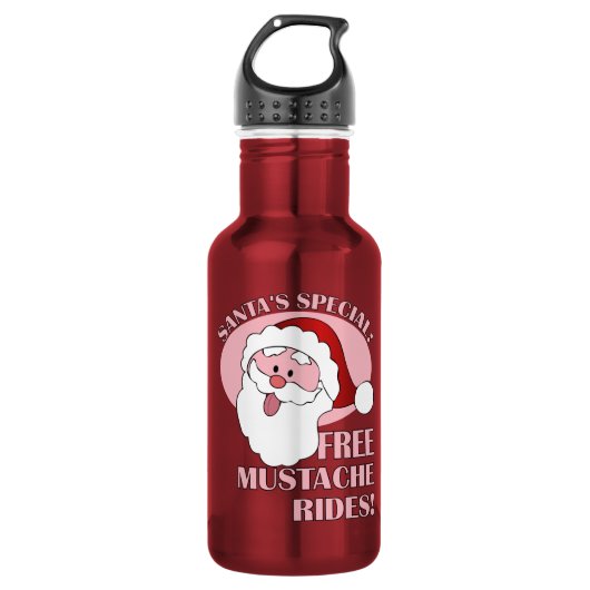 Die Mustache des Weihnachtsmannes Edelstahlflasche (Vorderseite)