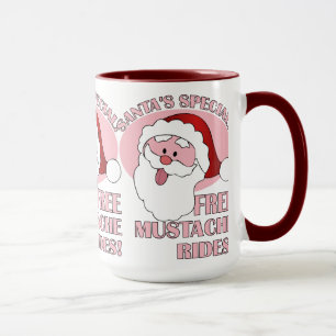 Die Mustache Rides Tasse des Weihnachtsmanns - wäh