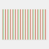 Die Muster sind grün, weiß, rot und weich. Geschenkpapier Set (Vorderseite 3)