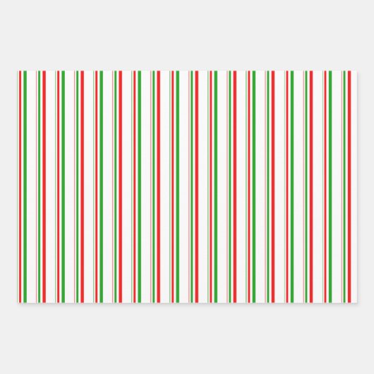 Die Muster sind grün, weiß, rot und weich. Geschenkpapier Set (Vorderseite 3)