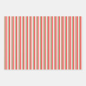 Die Muster sind grün, weiß, rot und weich. Geschenkpapier Set (Vorderseite 2)